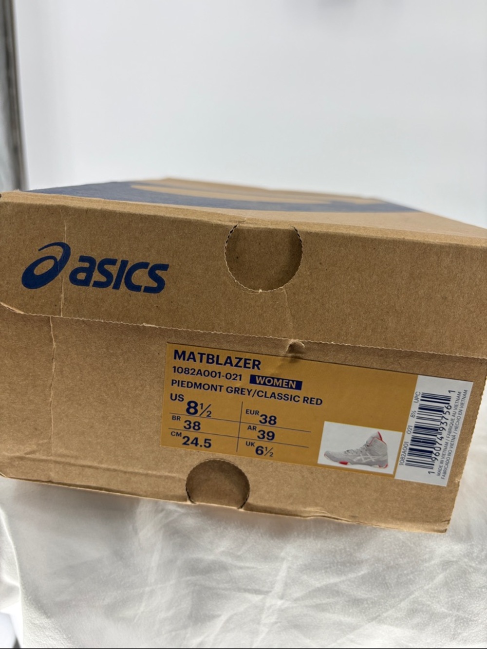 ASICS MATBLAZER Piedmont Ortholite  grey /classic red lace up shoes 8.5 NWT - Picture 15 of 15